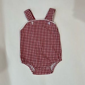 Boys red gingham bubble - 6M - BRAND NEW - also selling green one